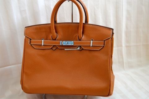 Bolsa Hermes Birkin Caramelo em Couro Ecológico